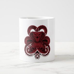 Rode Cobra Art Deco Slang Illustratie Extra Grote Beker