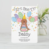 Rode Cockapoo Cavapoo Hond Verjaardagsfeestje Kaart (Staand voorkant)