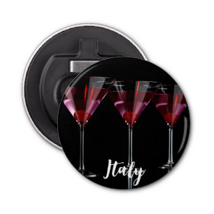 Rode cocktails in martinglas met kersen button flesopener