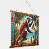 RODE COLOBUS APENTAPIJT HANGEND WANDKLEED (Gebogen)