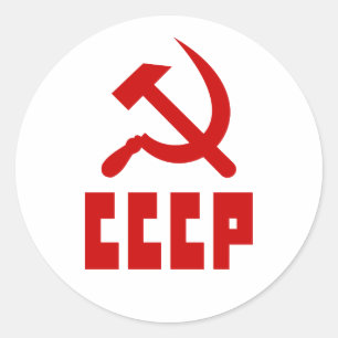 Rode communist CCCP Russisch Hammer en Sickle Ronde Sticker