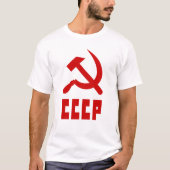Rode communist CCCP Russisch Hammer en Sickle T-shirt (Voorkant)