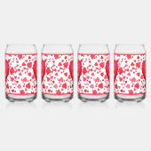 Rode Confetti harten gepersonaliseerde Valentijn Blikvorm Glas (Links)