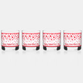 Rode Confetti harten gepersonaliseerde Valentijn Whisky Glas (Achterkant)