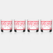 Rode Confetti harten gepersonaliseerde Valentijn Whisky Glas (Links)