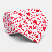 Rode Confetti harten patroon Stropdas (Opgerold)