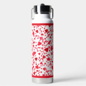 Rode Confetti harten Waterfles (Voorkant)