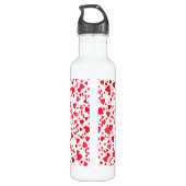 Rode Confetti harten Waterfles (Achterkant)