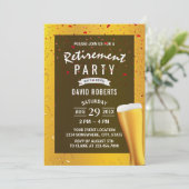 Rode Confetti van de Beer Cheers Retirement Party Kaart (Staand voorkant)