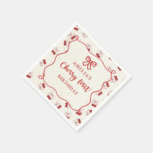 Rode Coquette Cherry eerste verjaardag Papier serv Servet (Hoek)