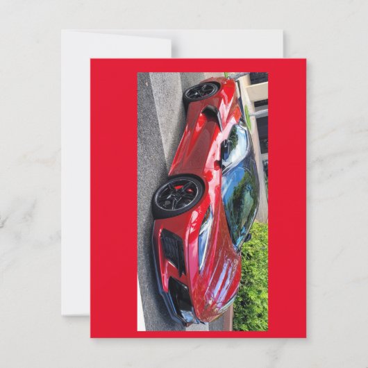 Rode Corvette platte kaart (Voorkant)