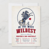 rode cowboy rodeo 3e verjaardag kaart (Voorkant)