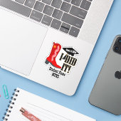 Rode Cowboylaars - Afstuderen Sticker (Laptop met iPhone)