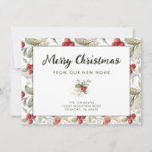 Rode Cranberries Kerstmis Groen Nieuw Huis Aankondiging (Voorkant)