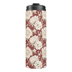 Rode Crème Bloemen Thermosbeker
