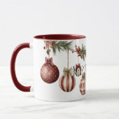 Rode Crème Kerstversiering Mok (Links)