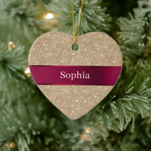 Rode Crème Luipaard Dierprint Kerstmis Keramisch Ornament