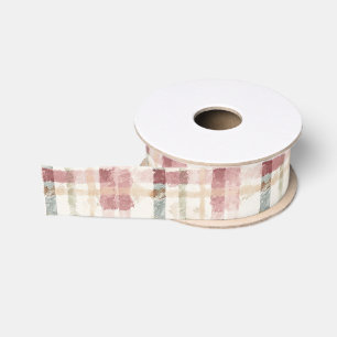 Rode Crème Plaid Strepen Verjaardag Grosgrain Lint