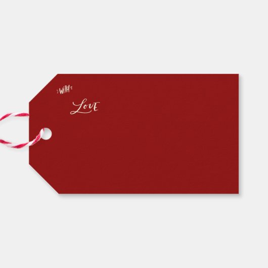 Rode crème strik Kerstmis Cadeaulabel (Achterkant Horizontaal)