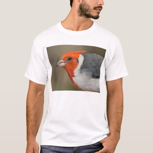 Rode Crested Kardinaal T-shirt (Voorkant)