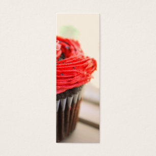 Rode Cupcake Fotografie Mini Bladwijzer Mini Visitekaartjes