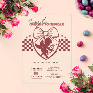 Rode Cupid Singles Valentijnsdagfeest  Acryl Uitnodigingen