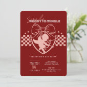 Rode Cupido Singles Valentijnsdagfeest  Kaart (Staand voorkant)