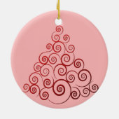 Rode Curleque kerstboom Keramisch Ornament (Achterkant)