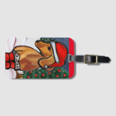 Rode Dachshond Bagagelabel (Voorkant (horizontaal))