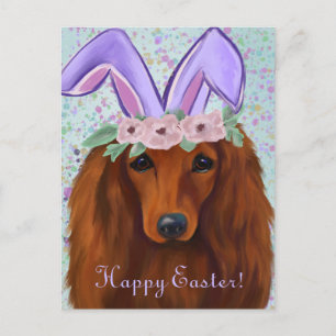 RODE DACHSHOND            BRIEFKAART