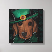Rode Dachshond Canvasprint