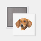 Rode Dachshond Hond Magneet (Voorkant / Achterkant)