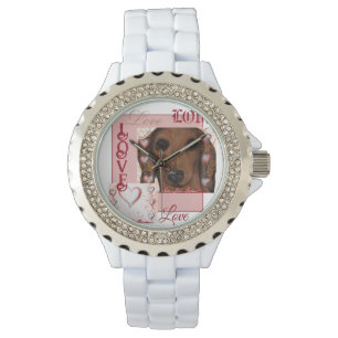 Rode Dachshond Horloge