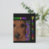 Rode Dachshund Briefkaart (Staand voorkant)