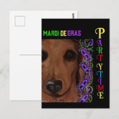 Rode Dachshund Briefkaart (Voorkant / Achterkant)