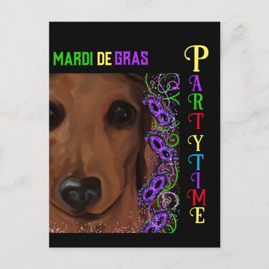 Rode Dachshund Briefkaart (Voorkant)