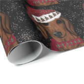 Rode Dachshund Cadeaupapier (Rol Hoek)
