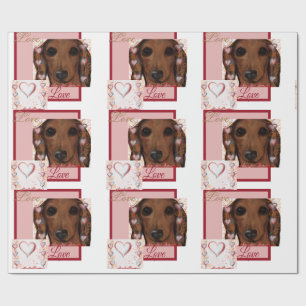 Rode Dachshund Cadeaupapier