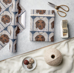 Rode Dachshund Cadeaupapier