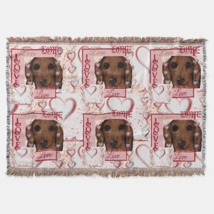 Rode Dachshund Deken