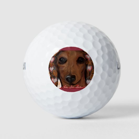 Rode Dachshund    Golfballen (Voorkant)