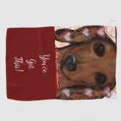 Rode Dachshund Golfhanddoek (Horizontaal)