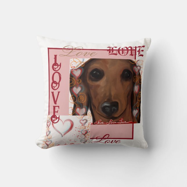 Rode Dachshund    Kussen (Voorkant)
