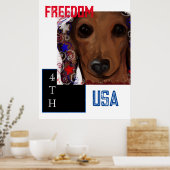 Rode Dachshund Poster (Keuken)
