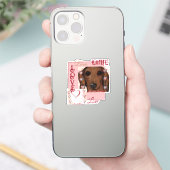 Rode Dachshund Sticker (Telefoon)