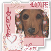 Rode Dachshund Sticker (Voorkant)