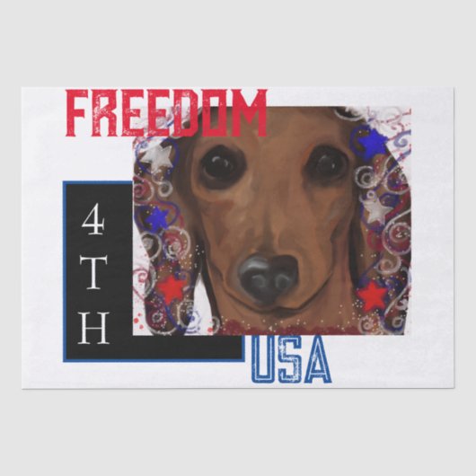 Rode Dachshund Tissuepapier (Voorkant)
