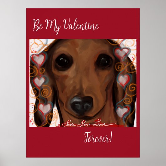 RODE DACHSUND            POSTER (Voorkant)
