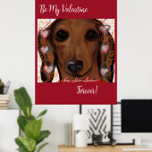RODE DACHSUND            POSTER (Thuiskantoor)
