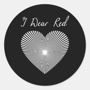 Rode Dag Hart Ribbon Kostuum Hart Ziekte Maand Ronde Sticker